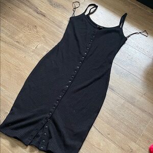 Guess Black Mini Dress with Button Detail